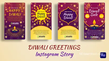 Diwali Greething Vertical Video Displays template preview