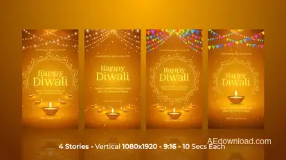 Diwali Instagram Stories Openers template preview