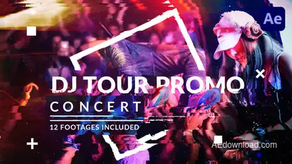 DJ Concert Tour Promo Video Displays template preview