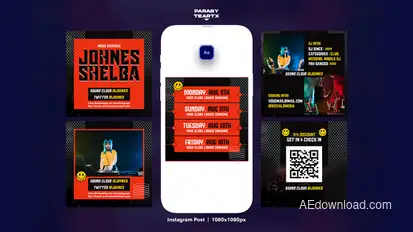 DJ Tours Party Instagram Post Product Promo template preview