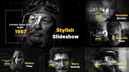 Documentary History Slideshow Video Displays template preview