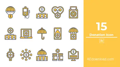 Donation Icon After Effect Elements template preview