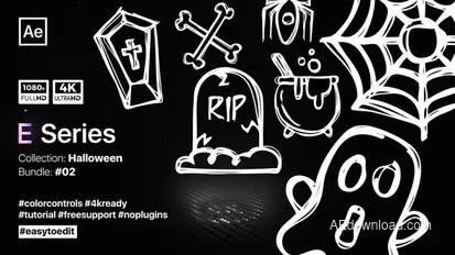 Doodle Halloween Elements Elements template preview
