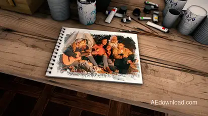 Drawing Memories (4K Slideshow) Video Displays template preview