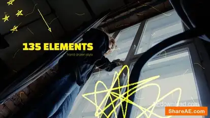 Videohive Drawn Sticker Pack Elements template preview