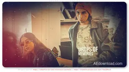 Drops of Memories Video Displays template preview