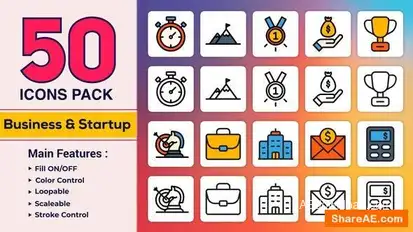 Videohive Dual Icons Pack – Business & Startup Infographics template preview