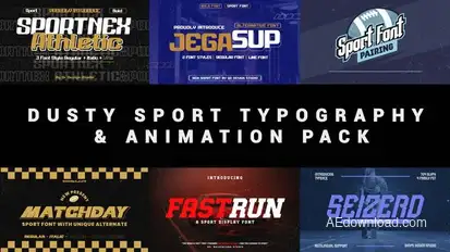 Dusty Sport Typography & Animation Pack Titles template preview