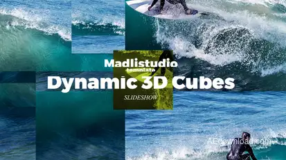 Dynamic 3D Cubes Slideshow Video Displays template preview