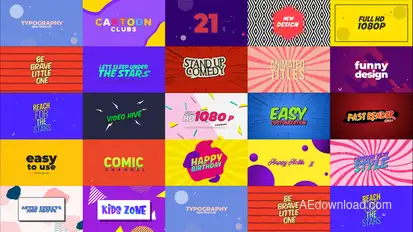 22 Dynamic Cartoon Titles V.2 Titles template preview