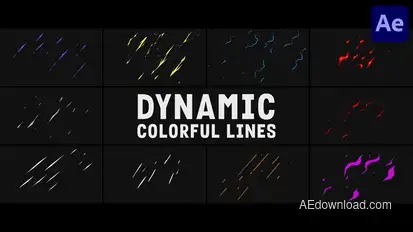 Dynamic Colorful Lines for After Effects Elements template preview