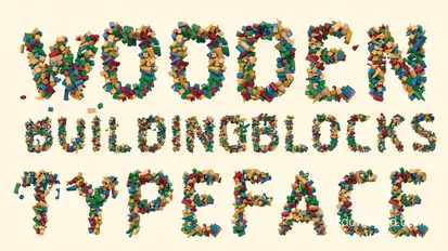 Dynamic Colorful Wooden Building Block Letters Titles template preview