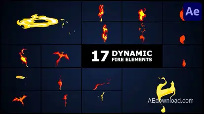 Dynamic Fire Elements | After Effects Openers template preview