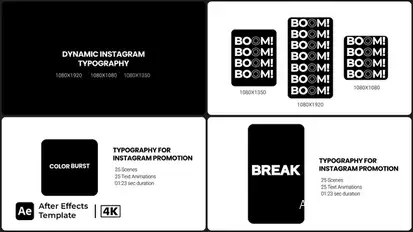 Dynamic Instagram Typography Titles template preview