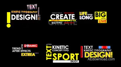 Dynamic Kinetic Typography | Text Intro Pack Titles template preview