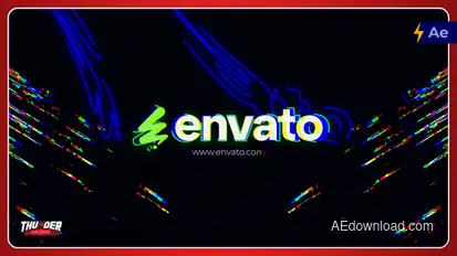 Dynamic Pixel Glitch Intro Logo Stings template preview