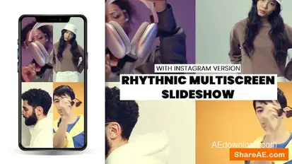 Dynamic Rhythmic Opener & Multiscreen slideshow & Instagram Tik-tok Portrait Version Openers template preview