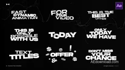 Dynamic Text Animation  AE Titles template preview