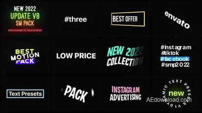 Dynamic Text Animation Presets Titles template preview