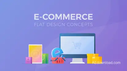 E-Commerce Flat Design Concepts Product Promo template preview