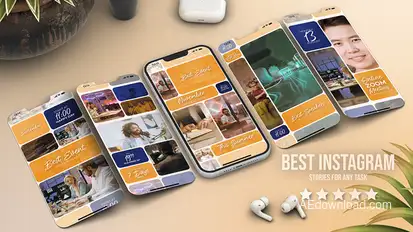 E-Learning Event Multi Screen Instagram Reel Split Video Displays template preview