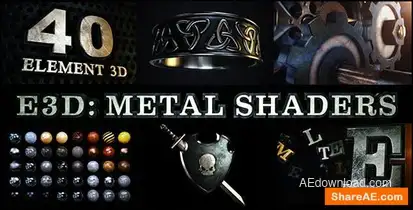 Videohive E3D: Metal Shaders for Element 3D Titles template preview