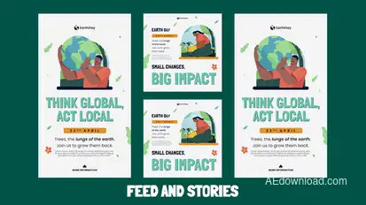 Earth Day Feed And Stories Instagram Openers template preview