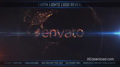 Earth Lights Logo Reveal Logo Stings template preview