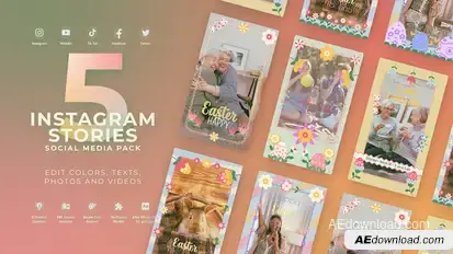 Easter Vertical Instagram Stories Video Displays template preview