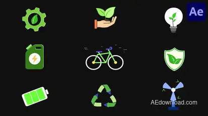Eco Energy And Sustainability Icons for After Effects Openers template preview