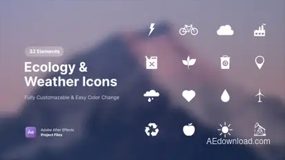 Ecology & Weather Icons Elements template preview