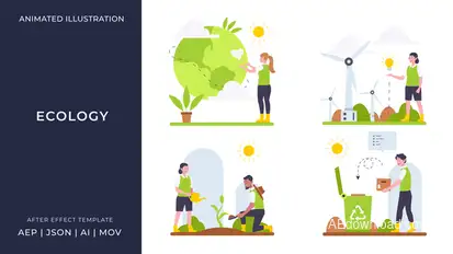 Ecology Animated Illustration | After Effects Elements template preview