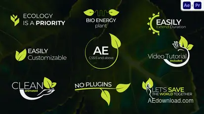 Ecology Lower Thirds Titles template preview