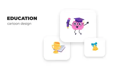 Education - Cartoon Design Elements template preview