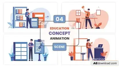 Videohive Education Concept Illustration Animation Scene Elements template preview