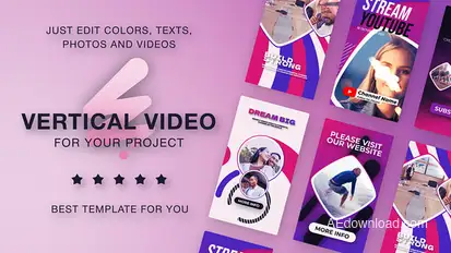 Education Vertical Carousel Video Displays template preview