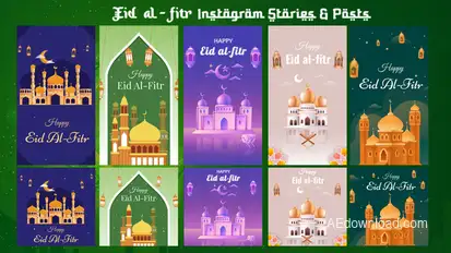 Eid al-Fitr Mubarak I Ramadan Instagram stories & Posts Ramadan Free Templates template preview
