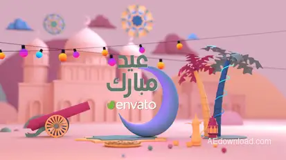 Eid greeting Elements template preview