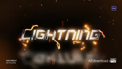 Electric Lightning Text Animation Titles template preview