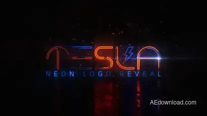 Electricity Neon Logo Logo Stings template preview