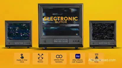 Electronic Glitch Elements template preview