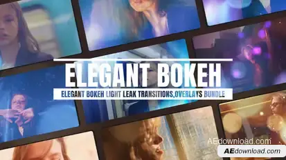 Elegant Bokeh Light Leak Transitions Overlays Bundle Elements template preview