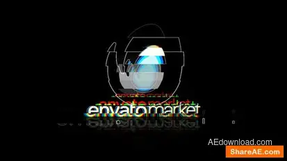 Elegant Glitch Logo Reveal Logo Stings template preview