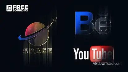 Elegant Glossy Logo with Metal Edge Logo Stings template preview