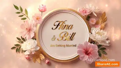 Videohive Elegant Golden Wedding Invitation Slideshow Video Displays template preview