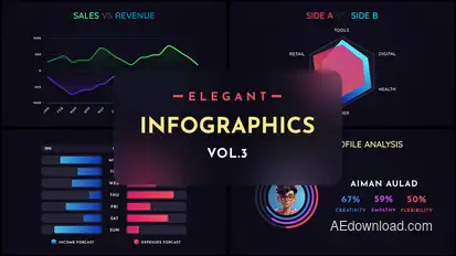 Elegant Infographics Pack Vol.3 Infographics template preview