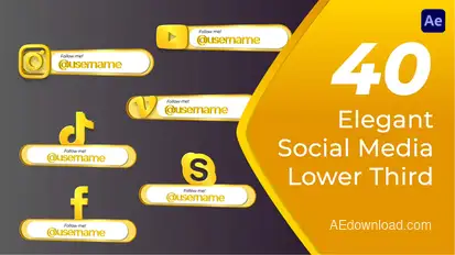 Elegant Social Media Lower Third Elements template preview