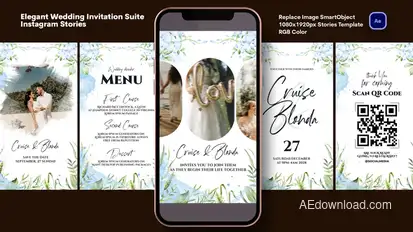 Elegant Wedding Invitation Suite Video Displays template preview