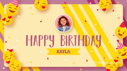 Emoji Happy Birthday Video Displays template preview