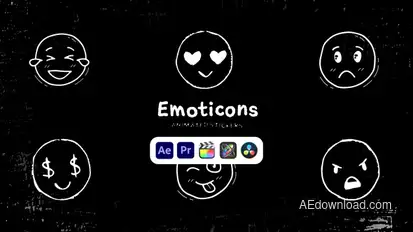 Emoticons Animated Stickers Elements template preview